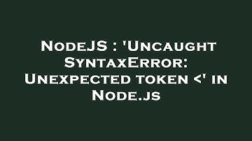 NodeJS : 