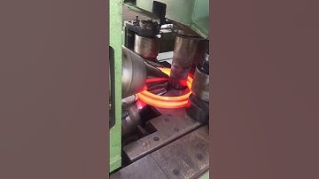 Forging flanges process ring rolling machine  #inductionheating #openingdiecoldforgingmachine