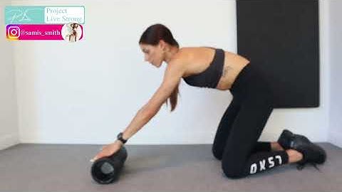 Puppy pose with a foam roller