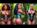 Black curvy model ai women lookbook   warrior outfit