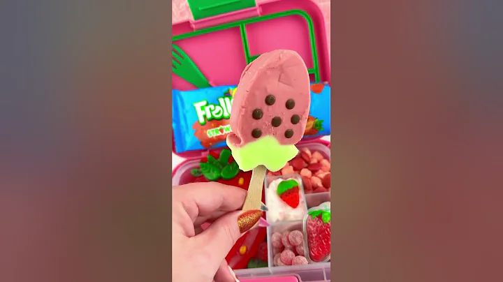 Packing School Lunch with CANDY Food 🍓*BENTO Box* Satisfying Video ASMR! #asmr 🍓🍭🍬