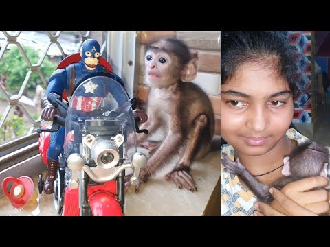 Sundri Chulbuli playing with a bike rider toy and demanding for food