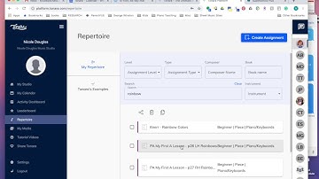 Tonara Studio - How to Quickly Enter Repertoire Assignments