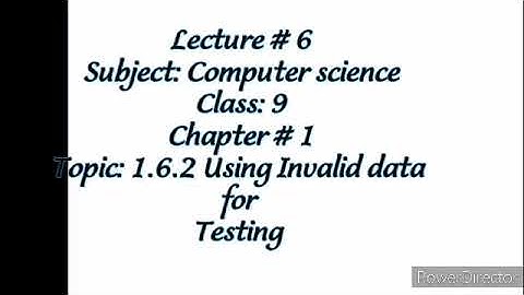 Using invalid data for Testing || chapter 1 || Computer science 9|| problem solving