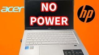 Acer Laptop Won't Turn On/No power/Black screen