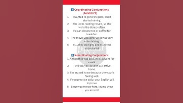Master English Conjunctions: Coordinating & Subordinating Conjunctions with Examples
