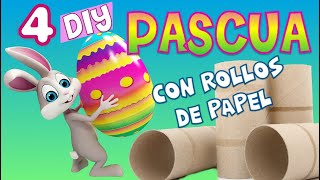 Ideas para pascua con rollos de papel higiénico ♥ Manualidades reciclaje fáciles primavera niños
