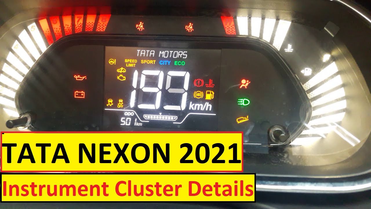 Tata Nexon Xe 2021 Instrument Cluster (all features detailed explained