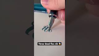 Three Tined Flex Nib - Noodler’s Triple Tail Pen #Fountainpen #Satisfying #Calligraphy #Asmr