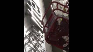 @twitter sign being taken down at San Francisco headquarter; to be replaced by Elon Musk's 'X'