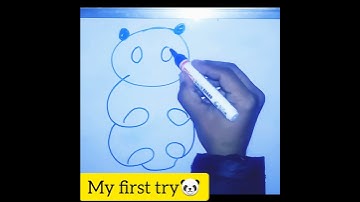 My first try panda drawing #shorts