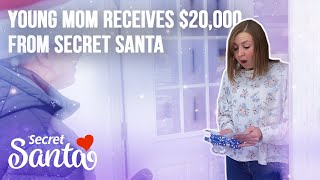 Young mom with health issues bursts into tears opening gift from a Secret Santa