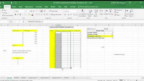 Microsoft Excel Tutorial - Experimental Probability Simulations [Simple]