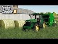 FS19- Making BIG ROUNDBALES With the NEW JOHN DEERE BALER- WESTBY, WISCONSIN