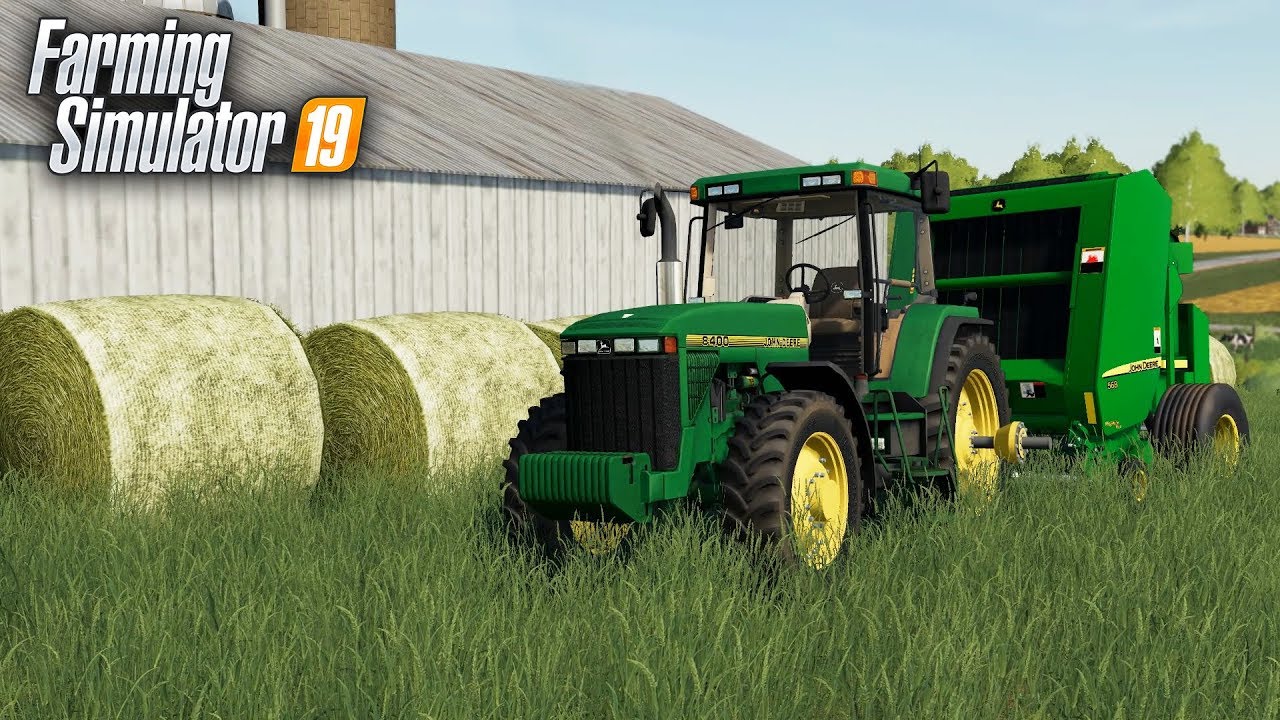 FS19- Making BIG ROUNDBALES With the NEW JOHN DEERE BALER- WESTBY, WISCONSI...