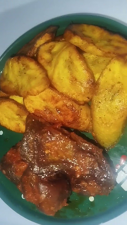 Fried plantain and meat #yummyfood #yummy #plantain #gospelmusic