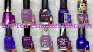Top Ten Esmaltes Morados Swatches Y Mas Top Ten Purple Nail Polishes Ñas