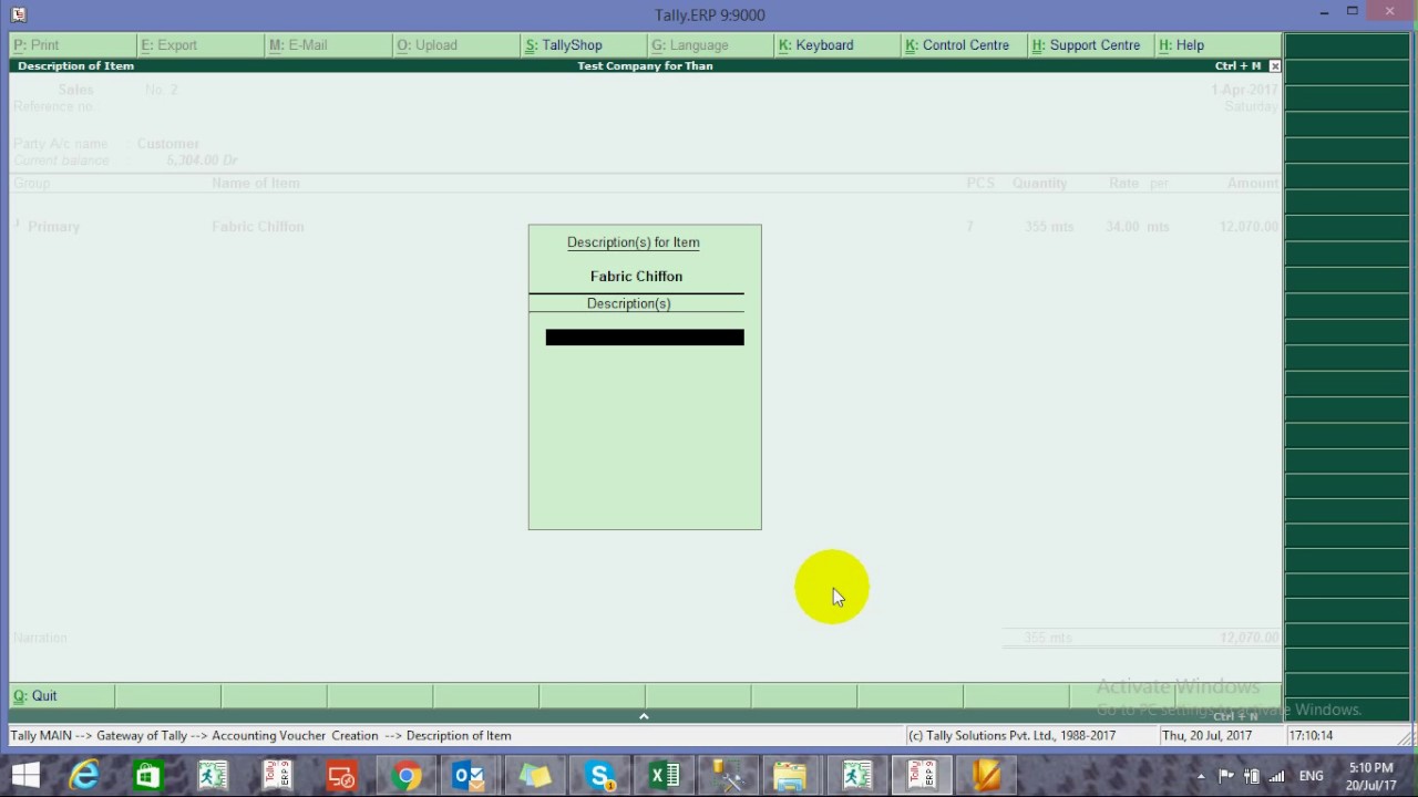 Than Meter Wise Entry In Tally ERP 9 Release 6 X 9711270115 Than Meter Wise Entry In Tally ERP 9 Release 6 X 9711270115