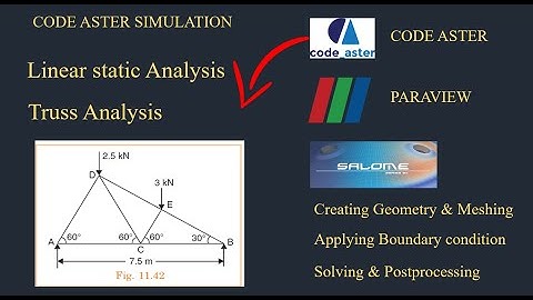 Truss stress analysis using code aster|salome meca tutorials|paraview tutorial|tutorial 3