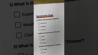 Synonym Quiz - #quiz