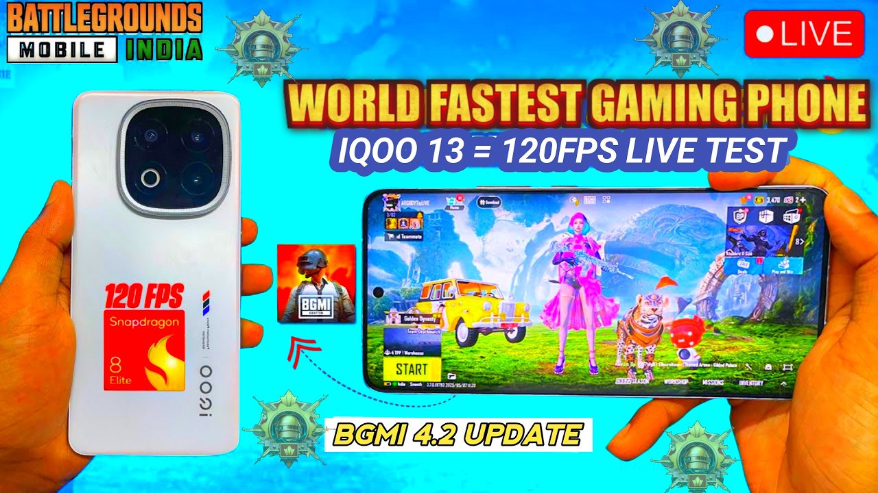 WORLD FASTEST GAMING PHONE IQOO 13 🔥BGMI 120 FPS LIVE TEST | CONQUEROR ...