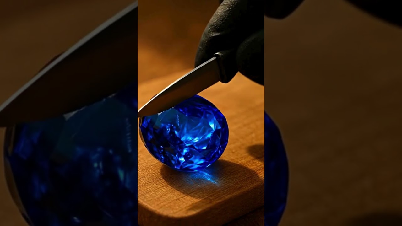 Cutting a Crystal Glass Sapphire | Extreme Macro 