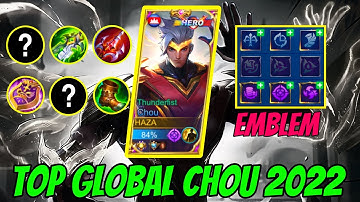 CHOU TOP GLOBAL EMBLEM SET AND BUILD 2022 | CHOU NEW META GAMEPLAY | HAZA Gaming | MOBILE LEGENDS