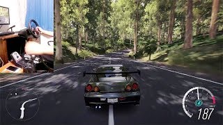 【Forza Horizon3】R34 GT-Rをハンコンでドライブ