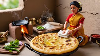 Miniature Women Doll Making aloo parathas | Mini Cooking Parathas with Dhai | Tiny Food ASMR#shorts 