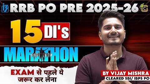 All Types RRB PO Prelims 2025 Most Expected DI Sets | Data Interpretation by  Vijay Mishra