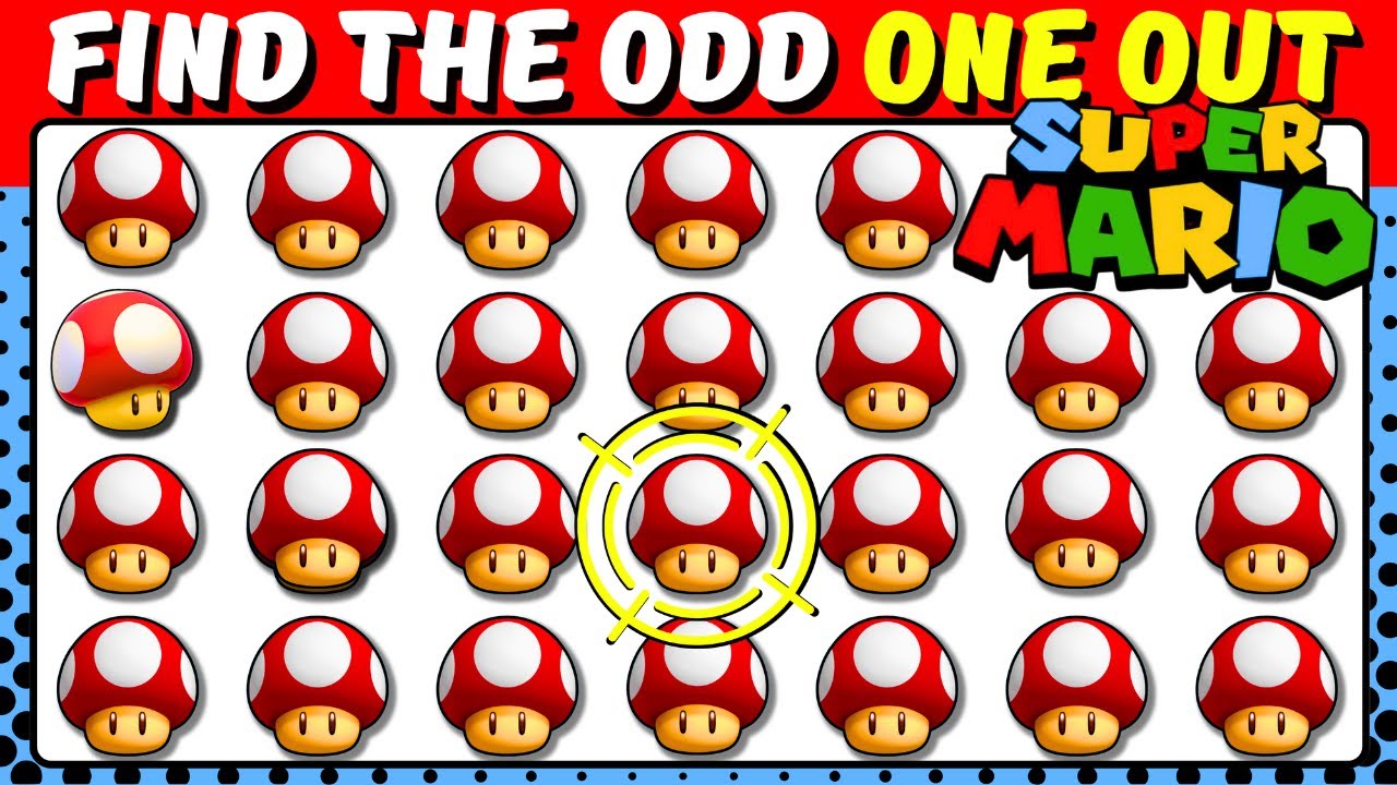 Find the ODD one Out: Super Mario Bros  Word Search Quiz Game! 🔍🍄 