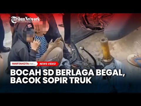 Tiga Bocah Ingusan Bacok Truk Tanpa Alasan, Gemetar Saat Ditangkap Warga!