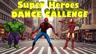 SUPERHEROES Dance Battle - Challenge with SPIDER MAN, HULK and IRON MAN in real life city street