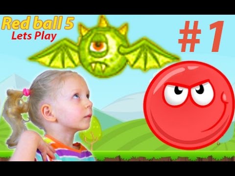 Мультяшная Игра Red Ball 5 продолжение Красного шарика. Красный шар против паучков