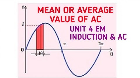 Mean or average value of AC | Unit 4 EM induction and AC | 12 Physics Samacheer kalvi.