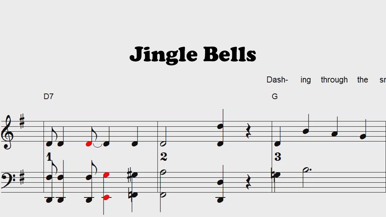 Jingle Bells - Christmas - Piano sheet music | PDF download - YouTube