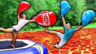 EPIC BATTLE!! FLOOR IS LAVA CHALLENGE!!