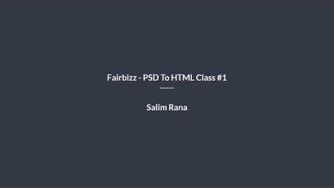 Fairbizz :  HTML Pack Class 1