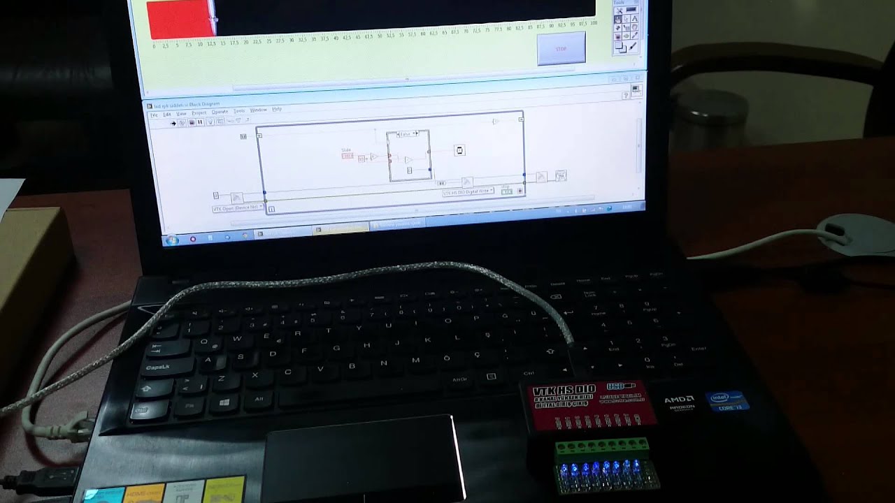 Labview uygulama örnek DAQ kart ile led kontrol - LED control with DAQ ...