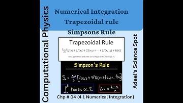 Chapter# 4 Numerical Methods-Topic 4.1 Trapezoidal rule, Simpsons rule Subject Computational Physics