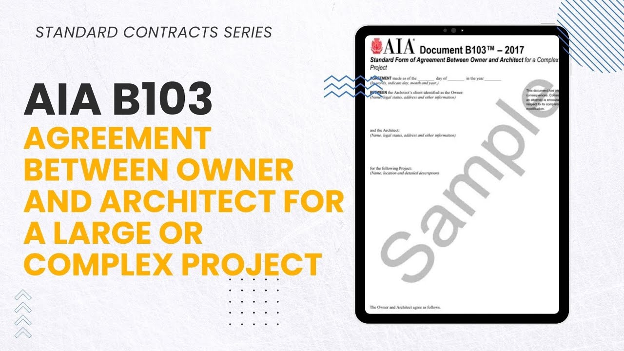 AIA B103 - Architect-Owner Agreement: A Comprehensive Guide