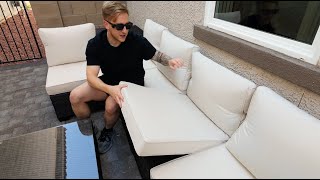 Garvee 8-Piece Patio Set In Brown & Tan