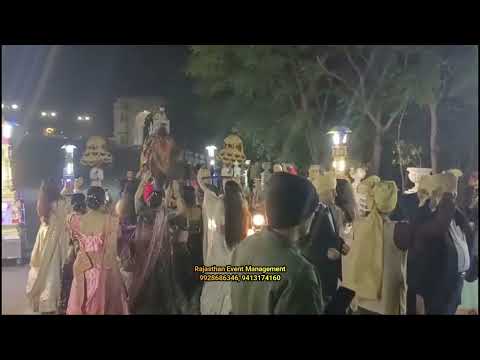 Grand Wedding Procession Setup with Camel, Horse, and Punjabi Dhol Udaipur 9928686346 #udaipurevents