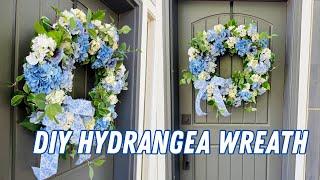 How to Make Large Blue and White Hydrangea Wreath