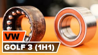 How to change Wheel bearing kit GOLF III (1H1) - step-by-step video manual
