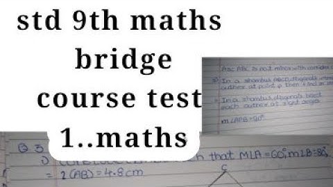 Maths bridge course test 1 std 9th.english std 9th maths bridge course.english medium.