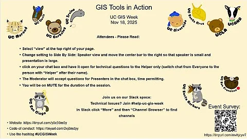 GIS Tools in Action - UC GIS Week 2025 - Day 1