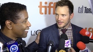 Denzel Washington And Chris Pratt At The Magnificent Seven Premiere At Tiff
