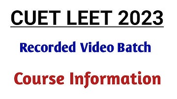CUET LEET 2023 Course Launch @PolytechnicPathshala