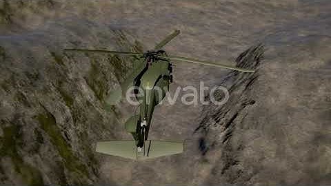 Single Military Helicopter - Dramatic Background 4K | Motion Graphics - Envato elements